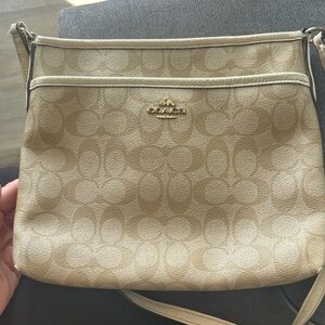 Coach Beige Signature Crossbody Bag
